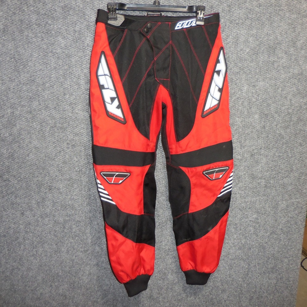 Fly Racing 303 Motocross Race Pants Red Black Mens Size 30 BMX MX Gear